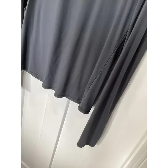 Alo Women's Alosoft Finesse Long Sleeve Top Activewear Yoga Athletic Dark Gray - Picture 6 of 10